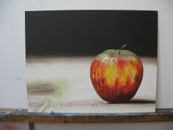 jablko podle fotografie   dokončená malba